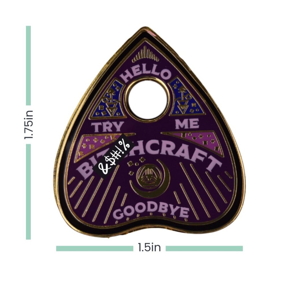 B*tchcraft Ouija-Style Enamel Pin by Smartass & Sass - Picture 2 of 7